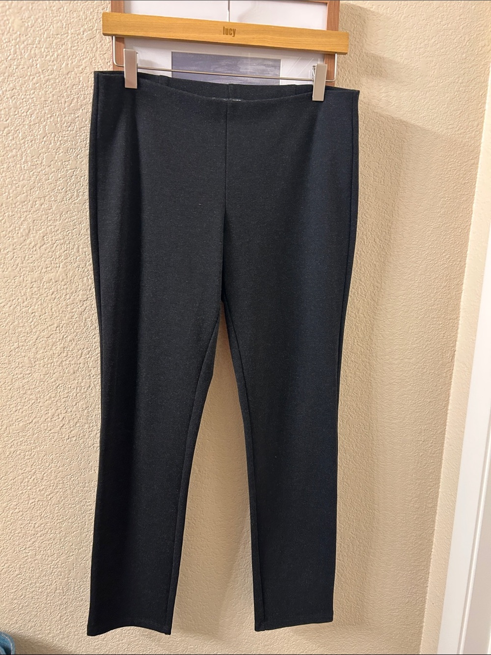 Eileen Fisher Black charcol Ponte Leggings size PM